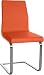 Produktbild CLP Esszimmerstuhl Belfort Kunstleder Freischwinger I Moderner Schwingstuhl Mit Gepolsterter Sitzfläche & Hoher Rückenlehne, Farbe:orange