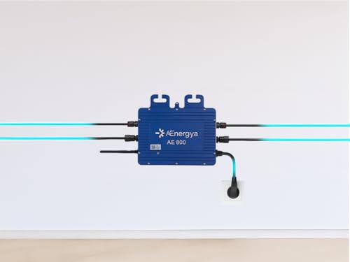 AEnergya Mikro-Wechselrichter AE800 mit 800 W, intelligenter WLAN-Solar-Wechselrichter für Balkon, PV-Wechselrichter für Photovoltaik-Paneele, IP65, 2 doppelte Eingänge, 1 Ausgang 800 W (AE800-800 W)