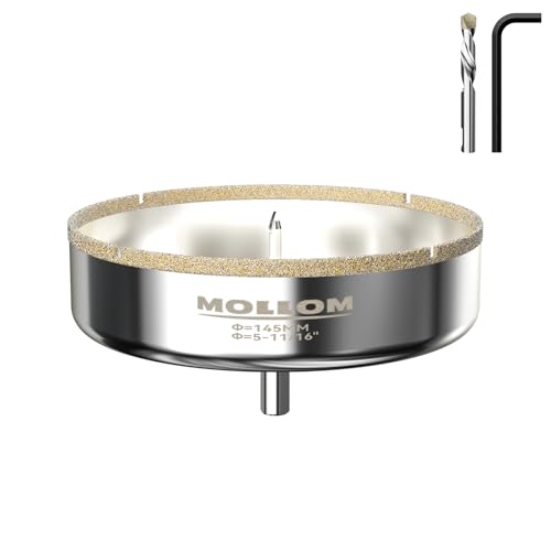 Image of MOLLOM 5-11 /16 inch (145mm) Diamond Hole Saw with 2 Pilot Drill Bit