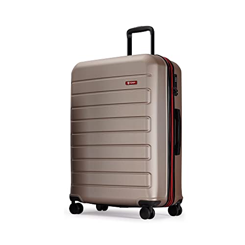 ABS Luggage with TSA Locks,Large 28-Inch Expandable, and Friction-Resistant in Champagne Spinner Suitcases
