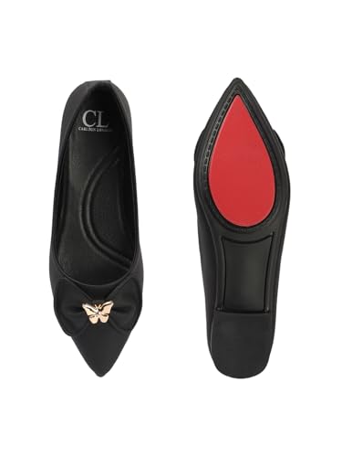 Image of Carlton London Elegant Bow Ballet Flats - Comfortable & Chic Everyday Shoes