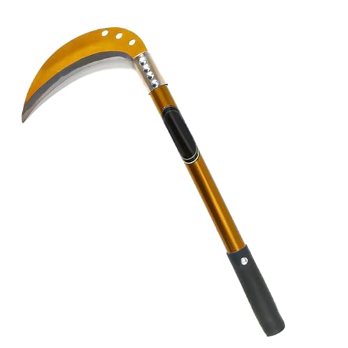 Image of Sickle 18 Inches Heavy Duty Hand Weeder for Weed Removal Carbon Steel Sickle Rubberized Anti-Slip Handle Design Multi Purpose Sickle for Harvesting, Gardening, Pruning, Cutting