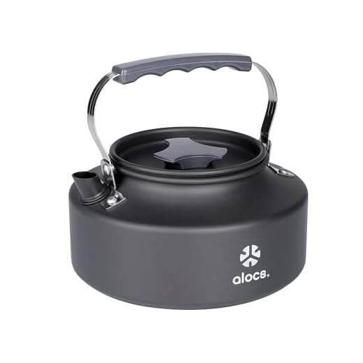 Alocs Chaleira de acampamento de 1L, cafeteira de alumínio para acampamento com bolsa de transporte, bule de chá leve para acampamento, chaleira compacta portátil para atividades ao ar livre,