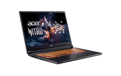 acer Nitro V 17 AI (ANV17-41-R0BS) laptop gamingowy, wyświetlacz 17" FHD IPS 144 Hz, AMD Ryzen 7 260, 16 GB RAM, 1 TB SSD, NVIDIA GeForce RTX 5060, Windows 11, klawiatura QWERTZ, czarny