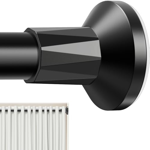 1" Diameter Adjustable Shower Curtain Rod, 30-64 Inch, Black