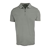 Robert Barakett Georgia Zip Polo T Shirt, Short Sleeve, Regular Fit, Pima Cotton Mens Tee, Griffin Grey, Medium