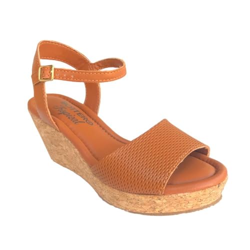 Sandália Fem Bottero Anabela Couro Marrom Canela 355765-1 Tamanho:39;Cor:Marrom