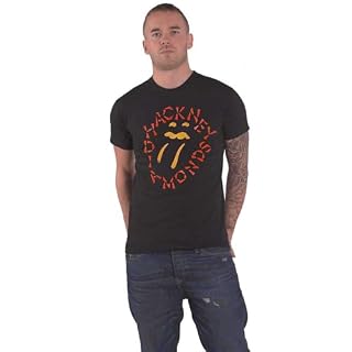 Rock Off officially licensed products The Rolling Stones T Shirt Hackney Diamonds Negative Tongue Officiel Noir Size XL - Les Beatles, Paul McCartney, John Lennon, RIngo Starr, George Harrison