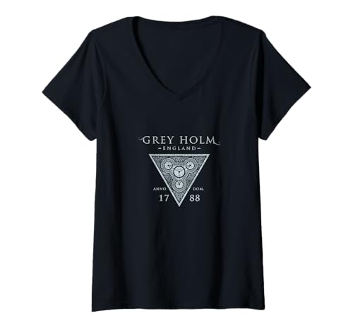 Damen The Room Three – Grau Holm T-Shirt T-Shirt mit V-Ausschnitt