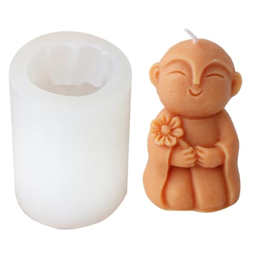 Candle Moulds Monk Shaped Silicone Texture Suitable for Home Decorations