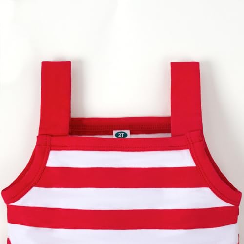 6M-8Y Toddler Girls 4th of July Outfits Baby Girl Patriotic Clothes Independence Day Kids Red White Blue Dress4