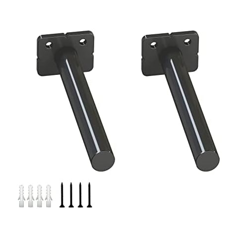 6.25" Solid Steel Floating Shelf Brackets, 2 Pack Heavy Duty Hidden Brackets Blind Shelf Supports with Hardware for Floating Wood Shelves Screws and Wall Plugs Included Cover