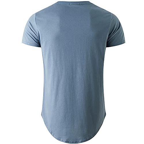 Image of KLIEGOU Men's 100% Cotton Longline T-Shirt, Pre-Shrunk Soft
