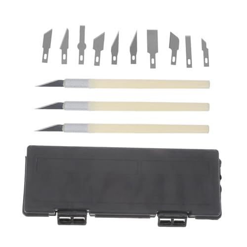 Gogogmee Stainless Steel and Abs Carve Set 13pc Craft Kit 10 Blades and 3 Knives for Art