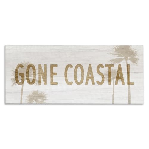 Stupell Industries Gone Coastal Beach Pun Funny Tropical Palm Trees