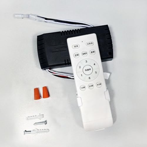 Wireless Ceiling Fan Lights Remote Control Kit, 90-265V 6 Speeds Frequency Conversion Ceiling Fan Remote Control Kit Light Receiver Controller(Chinese version)