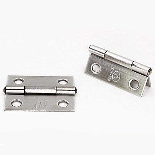 Adiyer 10Pcs 304 Stainless Steel 1.5-Inch Folding Butt Hinges Home Furniture Hardware Door Hinge Small Hinges For Wooden Boxes Lid Jewelry Box Crafts (38Mm X 30.5Mm X 1Mm) #TOP2