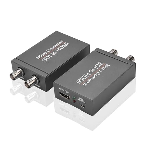 NAKVMN SDI to HDMI Adapter - 3G/HD/SD-SDI Input to HDMI Output - 1080P - Black - 1 Count