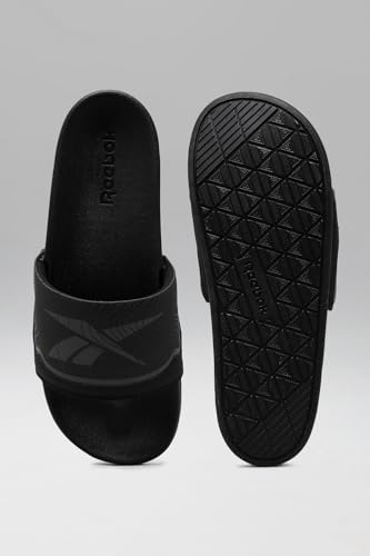 Image of Pu Slide Forel Slide - Men Black Sandals & slippers