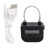 Gettimore Wasserdichtes elektronisches Schloss Vorhängeschloss, Mehrzweck-Einstellbarer Timer bis zu 99 Stunden 59 Minuten, USB wiederaufladbar, schwarz (schwarz)