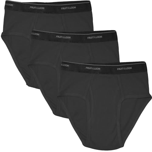 La Mejor Selección de Fruit The Loom más recomendados. 45 Fruit of The Loom 3P76CM.7TV Trusa 3pk para Hombre, Negro L