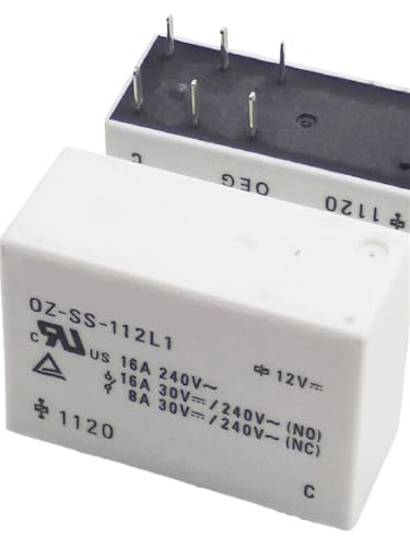 Relé 12V OZ-SS-112L1 pack de 2 unidades con 8 pines y capacidad de carga de 16A 2