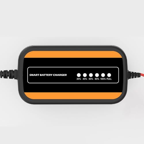 2A Smart Motorcycle Battery Charger 12V Car Charger, Battery Maintainer, Trickle Charger for AGM, Motorcycle, Lithium and Deep Cycle Batteries