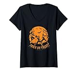 21HBPR00008A-001 Donna Power Rangers Halloween Group Shot Trick Or Treat Silhouette Maglietta con Collo a V