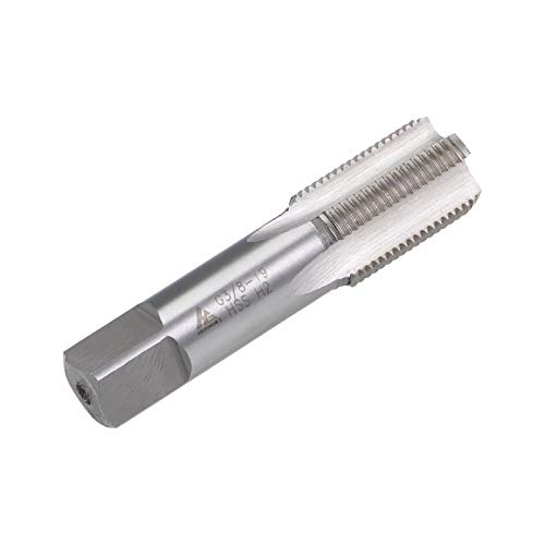 Uxcell A20010400UX0096 G3/8-19 Pipe Thread Tap, Machine Threading Tap Right Hand, Hss Uncoated Straight Flute thumb #2