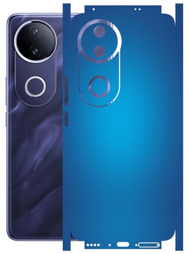 Image of AtOdds - Full Body Back Screen Guard Protector Film - Lamination Wrap Skin Sticker Compatible with VIVO T4R (5G) | Scratchproof Matte Finish (Design - Aqua Blue)