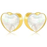 Earblity 16mm(5/8') Heart Shape Shell Plugs Ear Gauges Tunnels Stainless Steel Gauges Women Stretchers Piercing Body Jewelry Expander 2PCS