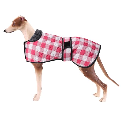 Geyecete Waterproof Greyhound Whippet Lurcher Dog Coat-with Warm Fleecy Lining Inside Outdoor Dog...