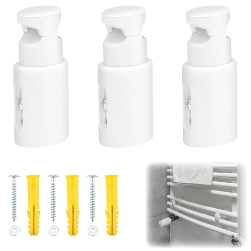3 Pièces Fixation Seche Serviette,Support Radiateur Sèche Serviettes,Support Seche Serviette,Fixations Murales Réglables pour Radiateurs de Salle de...