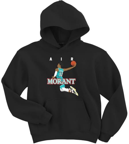 ConeMabel Ja Morant Memphis Air Dunk Hooded Sweatshirt Hoodie Youth Large Black