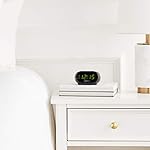 Amazon Basics Small Digital Oval Alarm Clock With LED Display, Nightlight & Battery Backup, Black, 4.5 x 3.5 x 2.4 Inches - Image 2