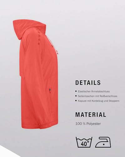 JAKO Unisex Lightweightjacke Light Flow, coral, XL – Ansicht 5