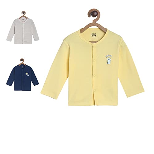 Image of miniklub Infant Boys Pack of 3 Solid Pure Cotton Basic Vests