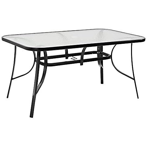 Panana Garden Dining Table with Glass Top Cover