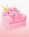 MOONBEEKI Kids Couch Fold Out, Foldable Princess Chair for Toddlers 1-3, Kids Furniture for Playroom, Gift for Birthday Christmas and Halloween（Pink）