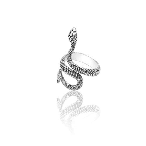 24 JOYAS Anillo Ajustable Serpiente enroscada para Hombre y Mujer Rockera, Punk,...