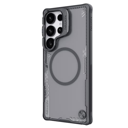 Image of Nillkin Case for Samsung Galaxy S25 Ultra (6.8 inch Inch) Iceblade Prop Frame Camera Visible Case Mag Safe Magnetic Corner Air Bags + Aluminium Protect Stand Scratch & dust Proof Black