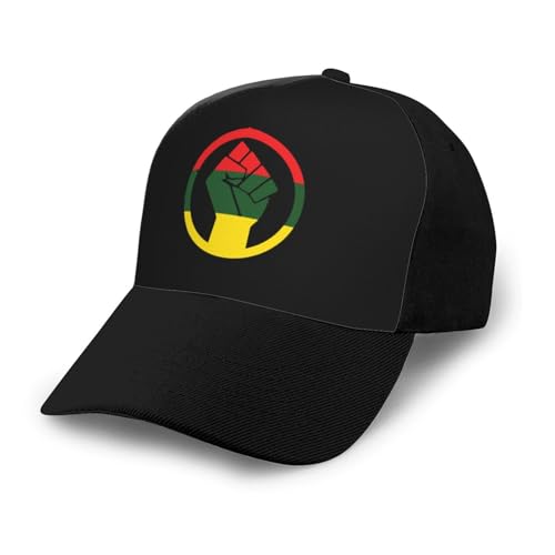 Rasta Black Power FIST Unisex Classic Adjustable Curved Brim Baseball Cap, Trucker Hat