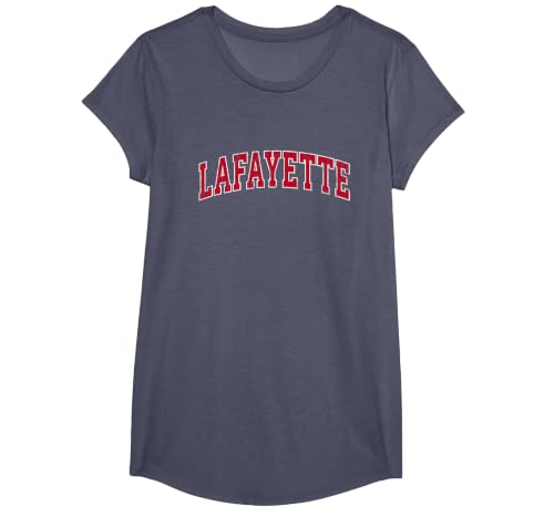 Lafayette California CA Vintage Sports Design Red Design T-Shirt, Girls, Heather Blue, Large