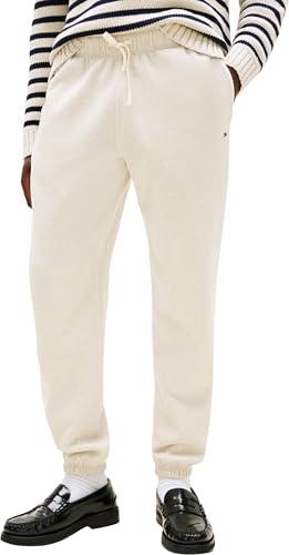 Tommy Hilfiger Jogging Homme Essential Fleece avec Cordon de Serrage, Beige (Heathered Oatmilk), M