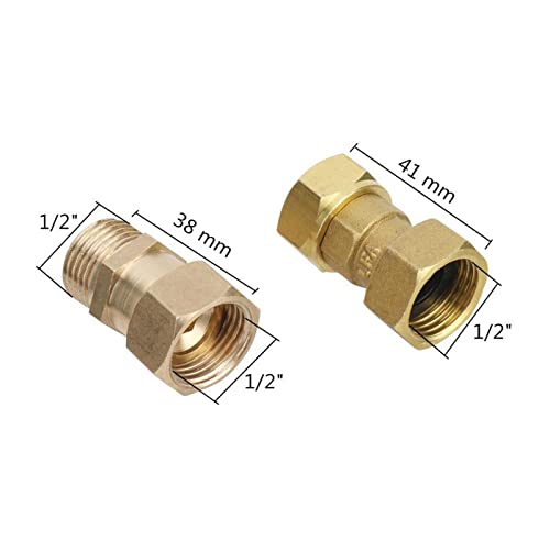 Manguito recto hexagonal G1/2 macho hembra para tubería de latón de 1/2 5