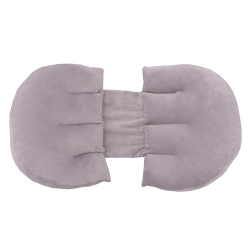 Almofada Travesseiro Ajustável Para Grávida Tecido Aveludado - Cinza