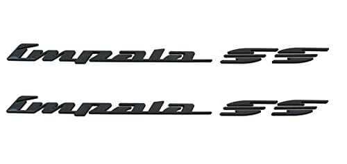 Image of 2Pcs 94-96 Impala Ss Rear Quarter Panel Emblems 3D Letter Badge Car Decal Nameplate Replacement for SS (Glossy Black)