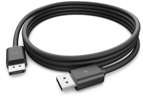 Image of GANIX 4K Resolution Display port 1.4 DP to DP Display port Cable for Monitor, Personal Computer, Laptop, Projector 6 ft (Black, 1.8m)