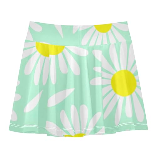 Cute Comfy Girls Skorts Athletic Shorts Skirts with Shorts School Daisy Mint Green 4t2