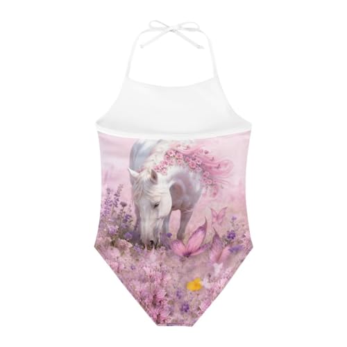 Image of ELEQIN Cartoon Animal Cute Girls One Piece Swimsuit Adjustable Swimwear for 3Y-10Y